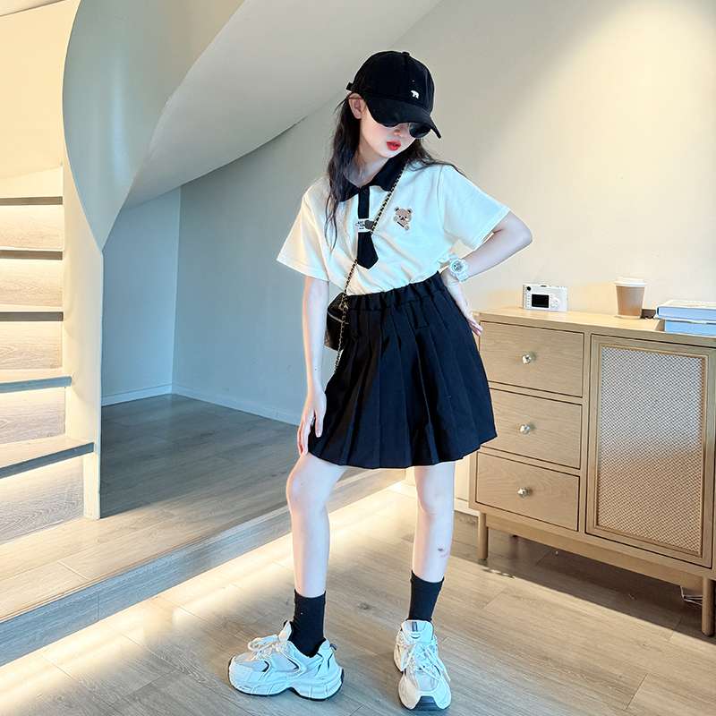 プリーツ キュロットスカート 制服風デザイン