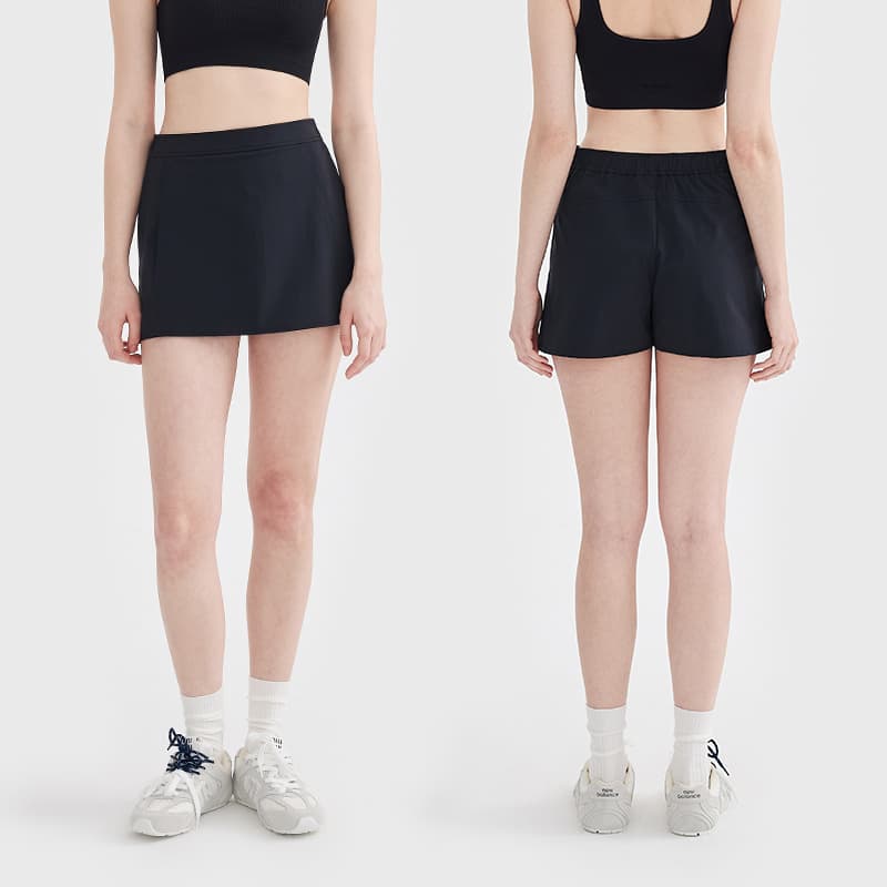 キュロットスカート　ラップデザインキュロットスカート