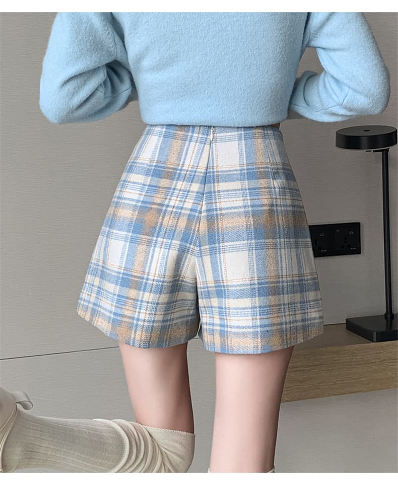 キュロットスカート 秋冬映える上品プリーツミニ風キュロット