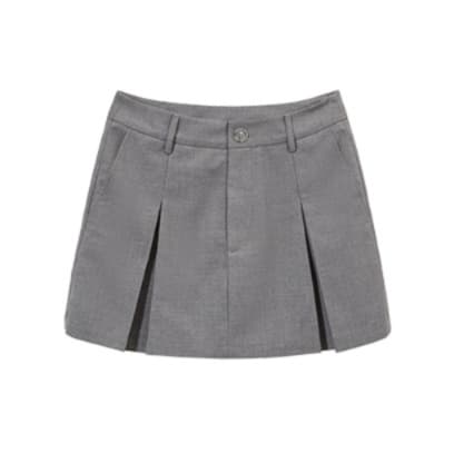 キュロットスカート　プリーツ切替ラップキュロットスカート