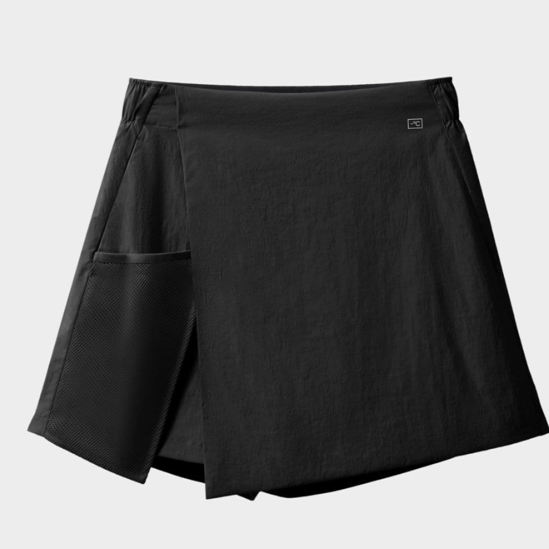 キュロットスカート 巻きキュロットスカート 涼感メッシュラップ風キュロット
