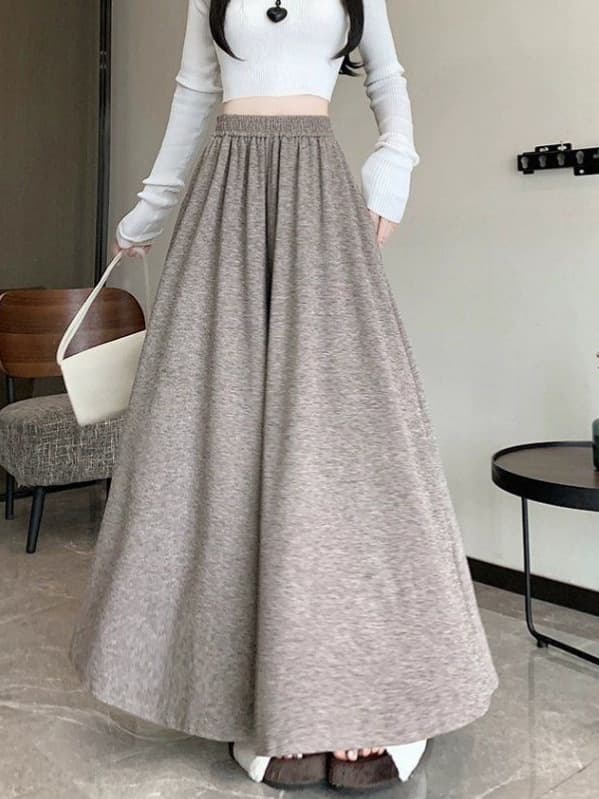 ゆったりシルエットロング丈キュロットスカート