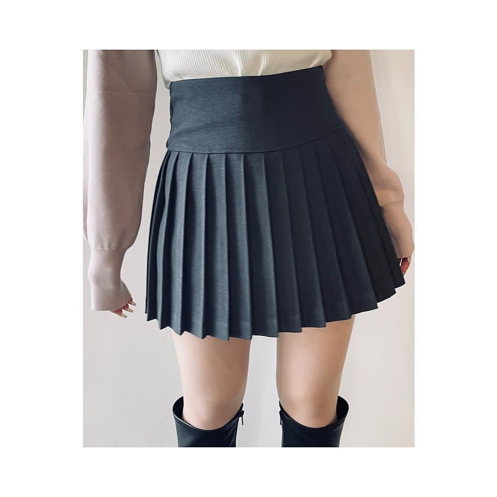 キュロットスカート　ハイウエストプリーツキュロットスカート