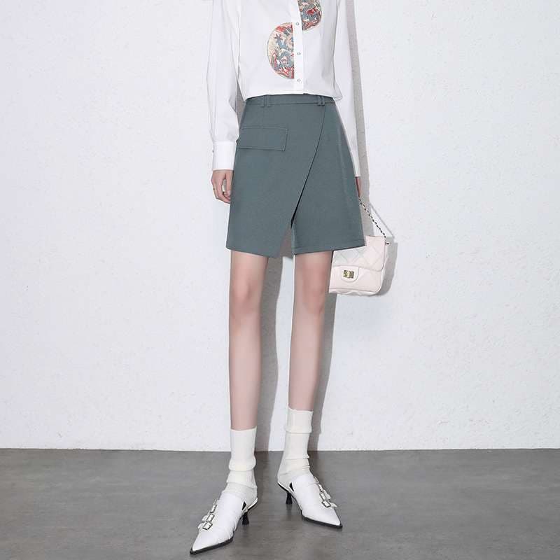 アシンメトリーデザイン キュロットスカート