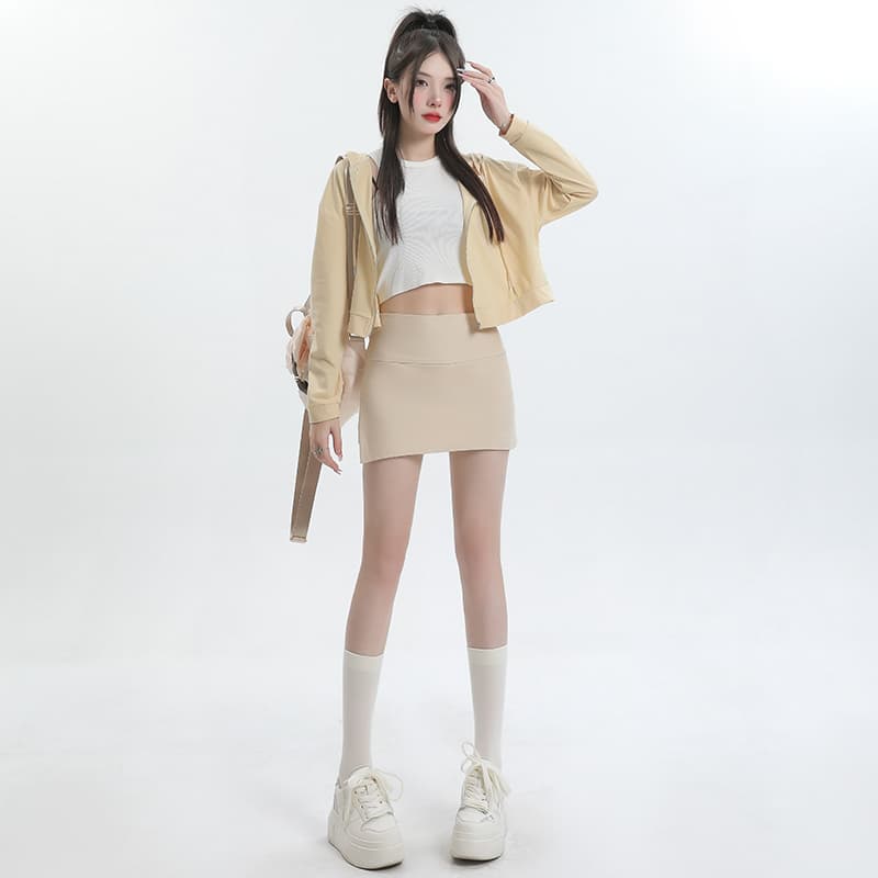 キュロットスカート　細部にこだわった巻きスカート風上質ラップキュロットスカート