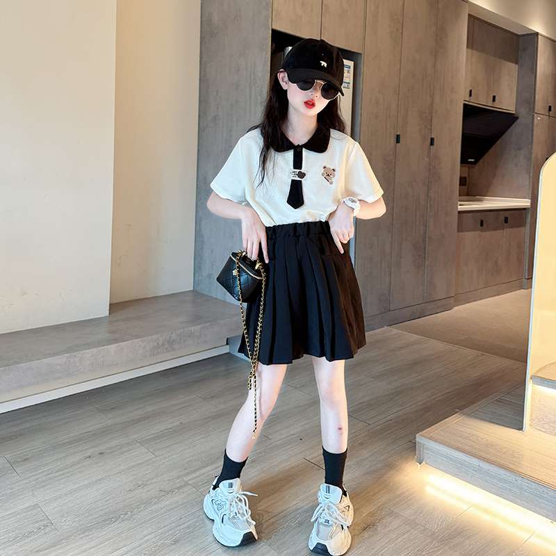 プリーツ キュロットスカート 制服風デザイン