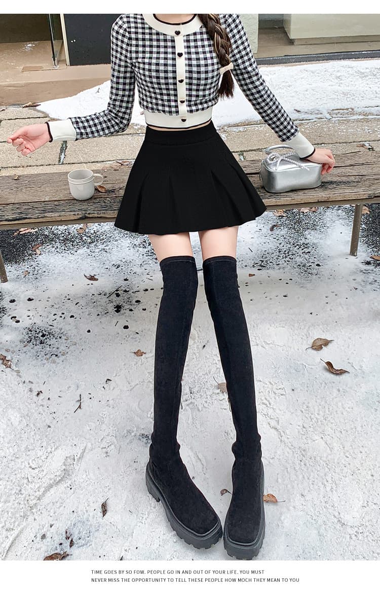 キュロットスカート プリーツキュロット 学生服風 ふんわりガーリー
