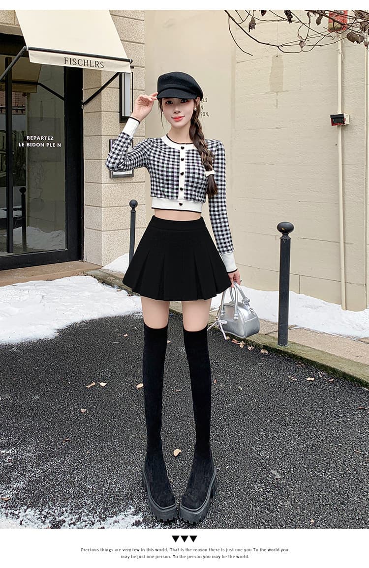 キュロットスカート プリーツキュロット 学生服風 ふんわりガーリー