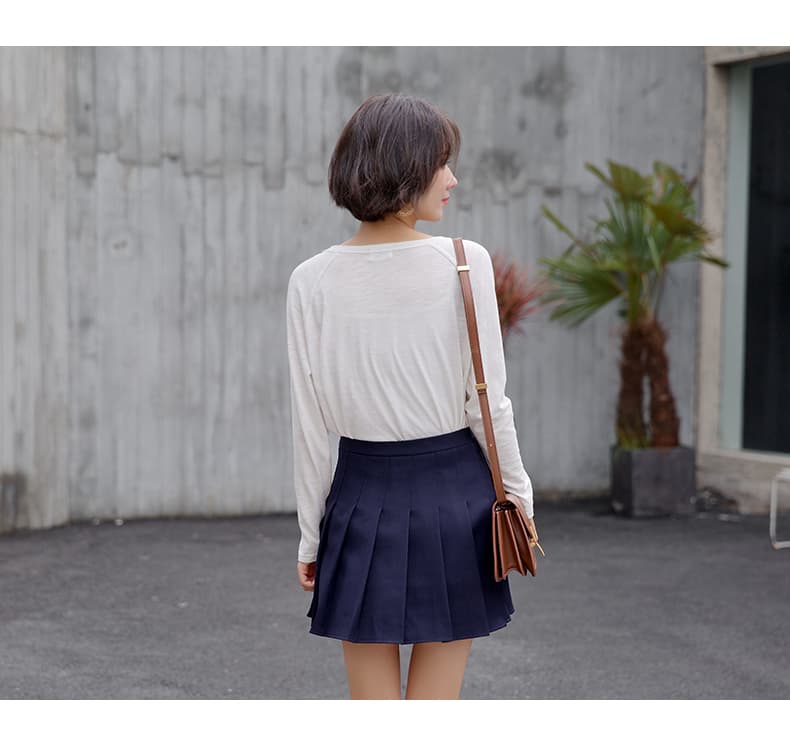 学生服風プリーツキュロットスカート