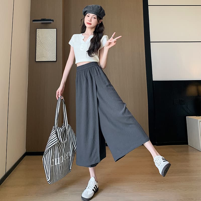 キュロットスカート 秋感 キュロットスカート ゆったりロングキュロットパンツ
