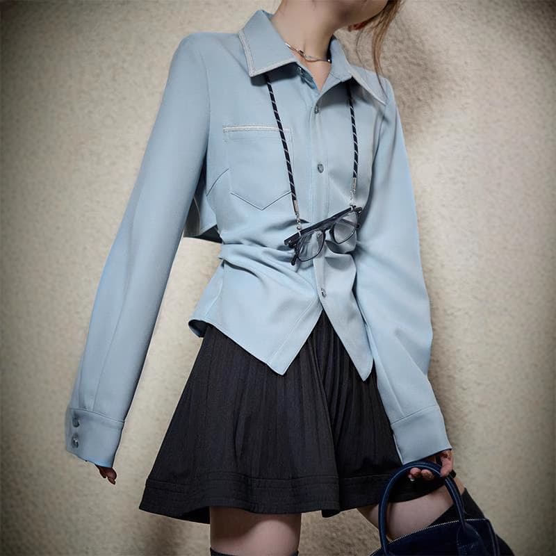 学生服風プリーツキュロットスカート