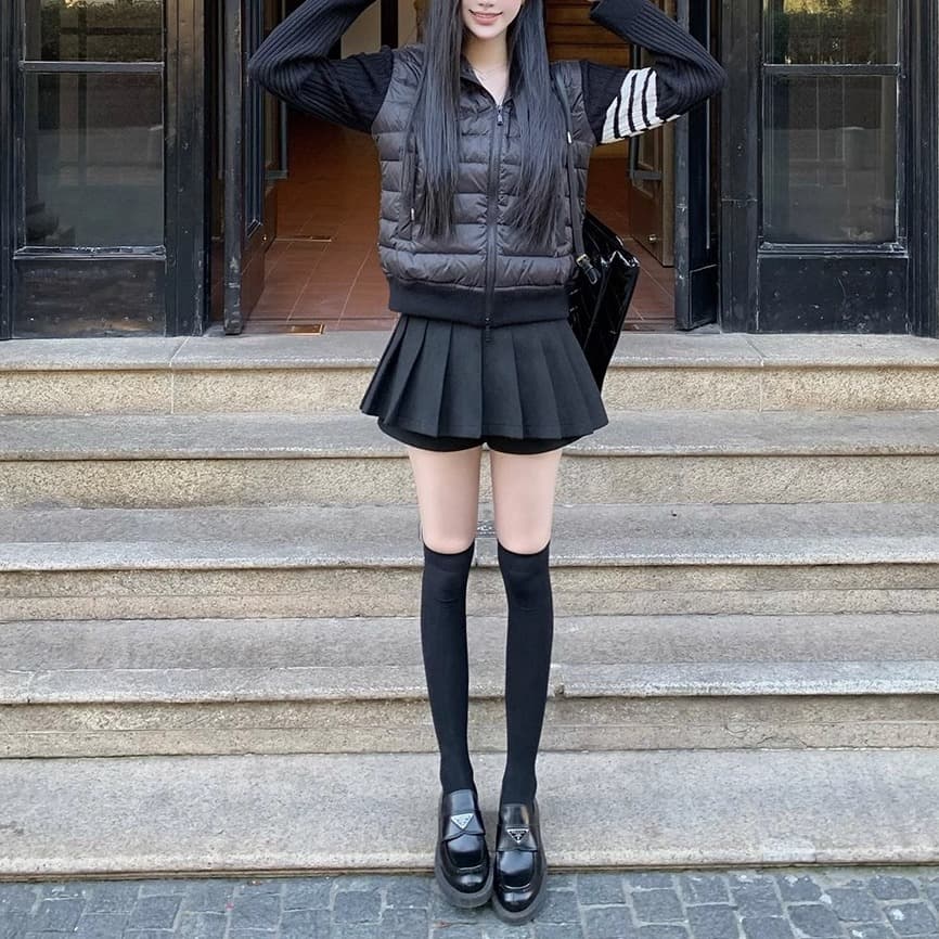 学生服風 清楚プリーツキュロットスカート