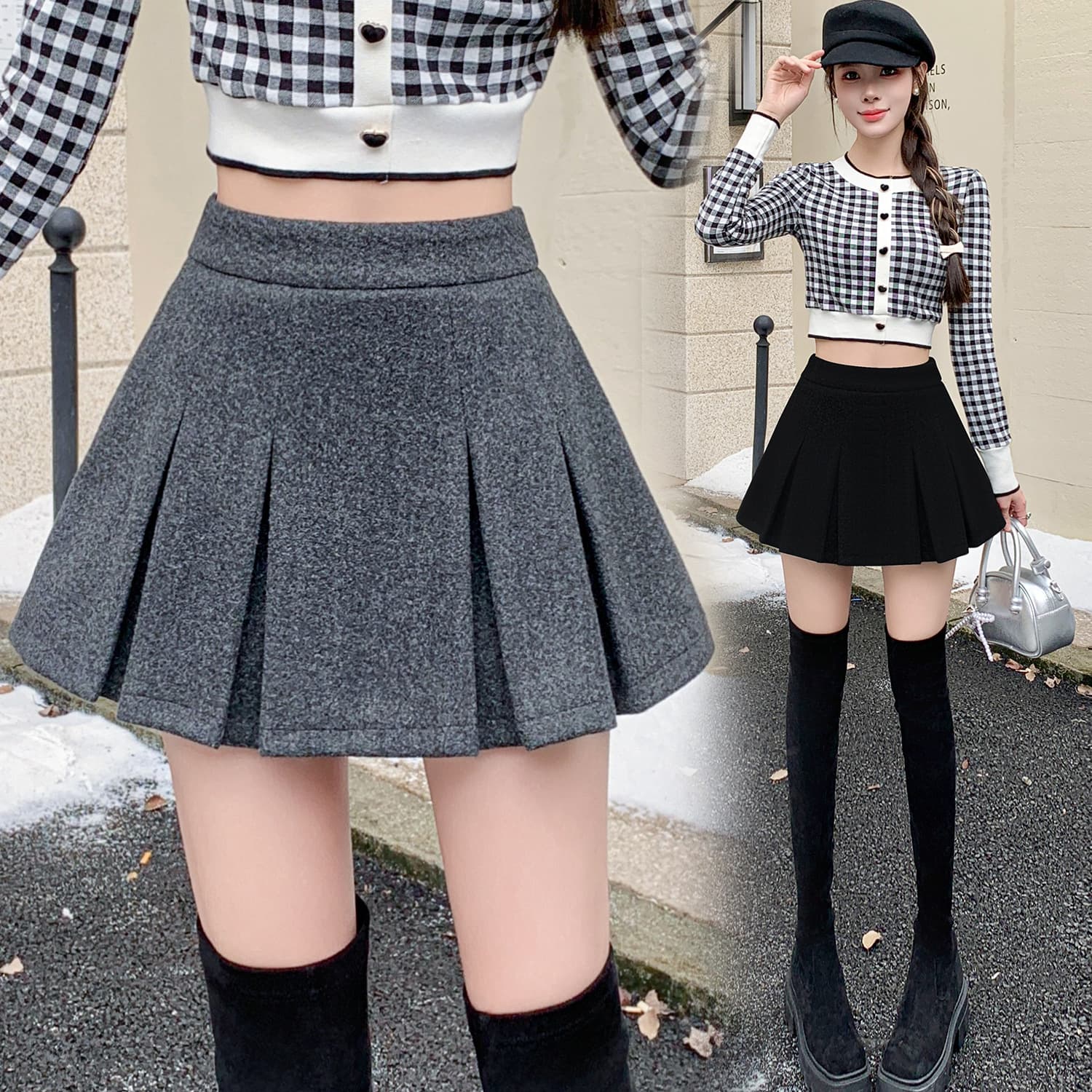キュロットスカート プリーツキュロット 学生服風 ふんわりガーリー