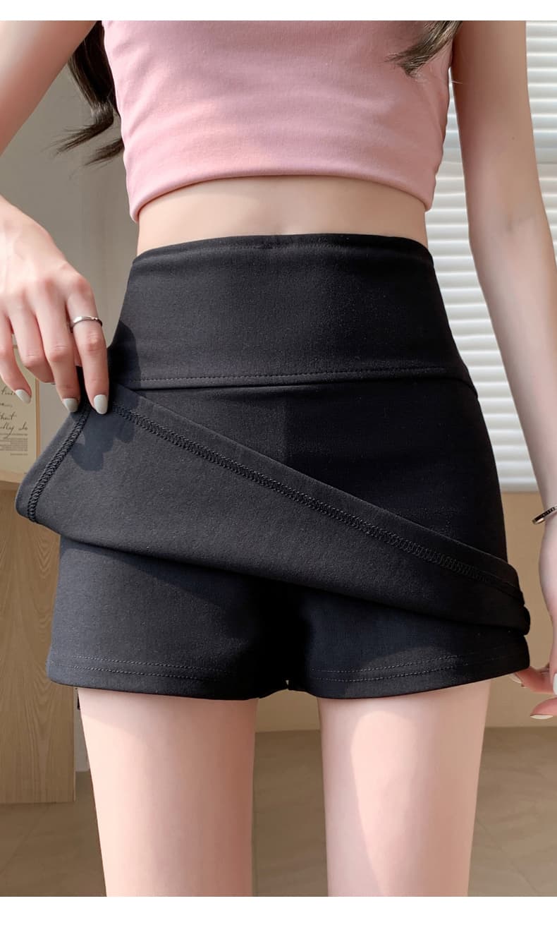 キュロットスカート シンプル重ね風ミニキュロット
