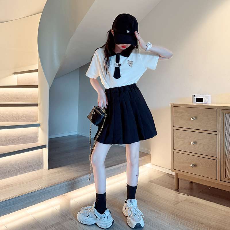 プリーツ キュロットスカート 制服風デザイン