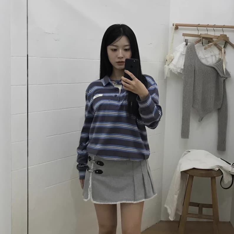 キュロットスカート 三連ベルト飾りプリーツキュロット