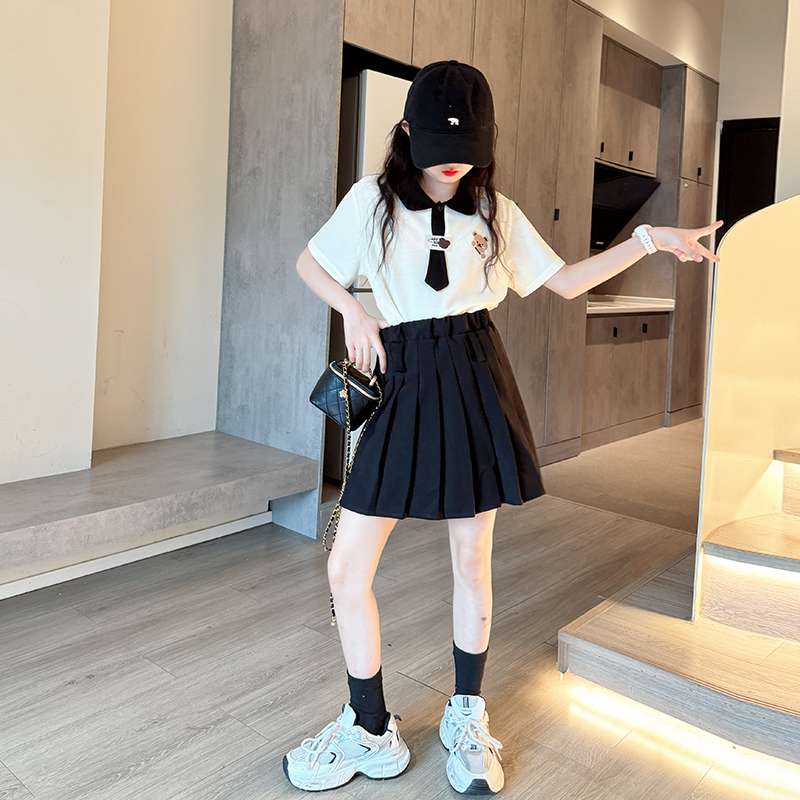 プリーツ キュロットスカート 制服風デザイン