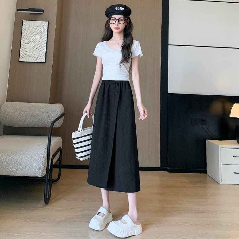 キュロットスカート 秋感 キュロットスカート ゆったりロングキュロットパンツ