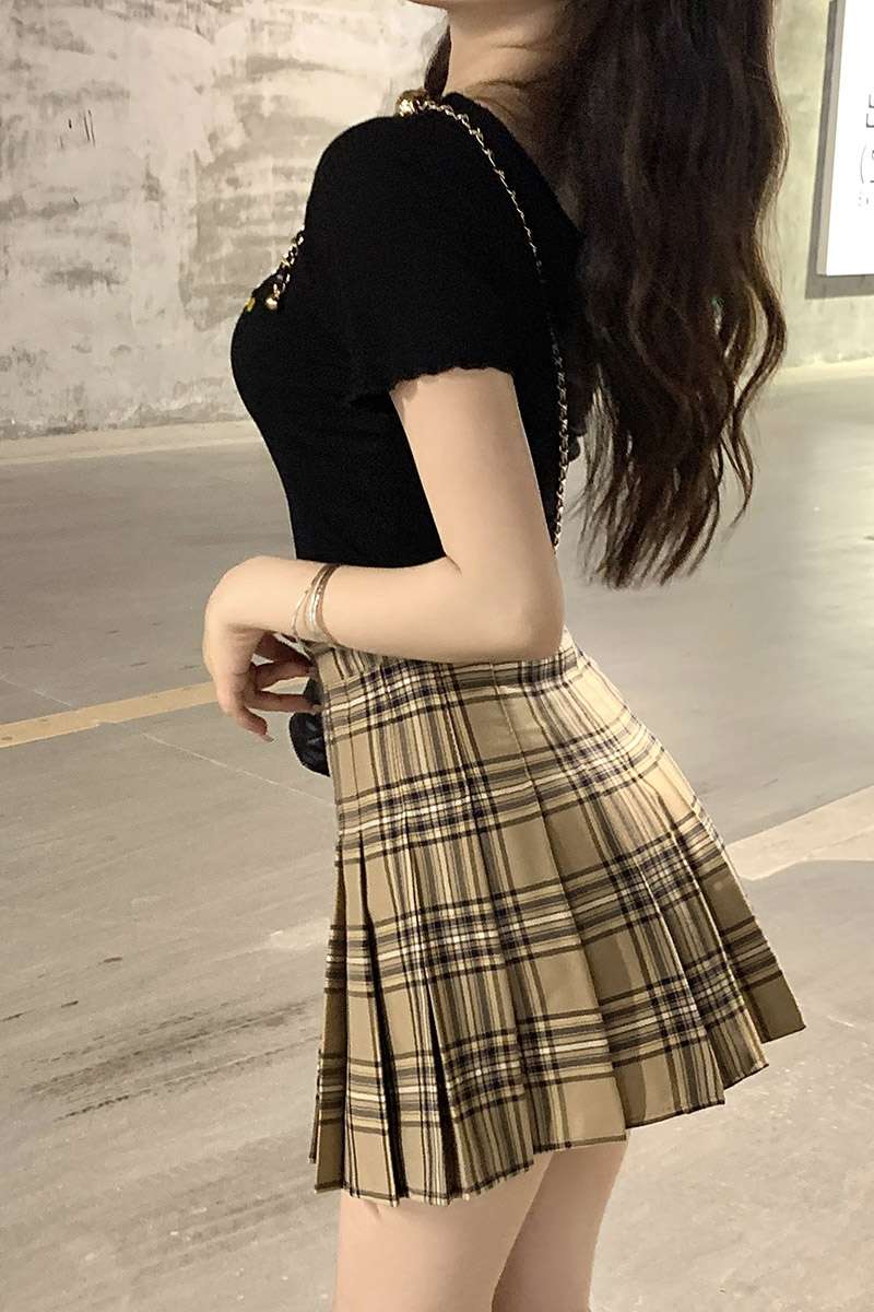 プリーツ キュロットスカート 学生服風