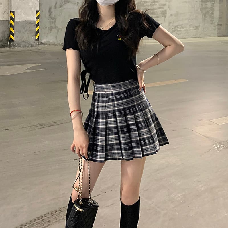 キュロットスカート プリーツキュロットミニ