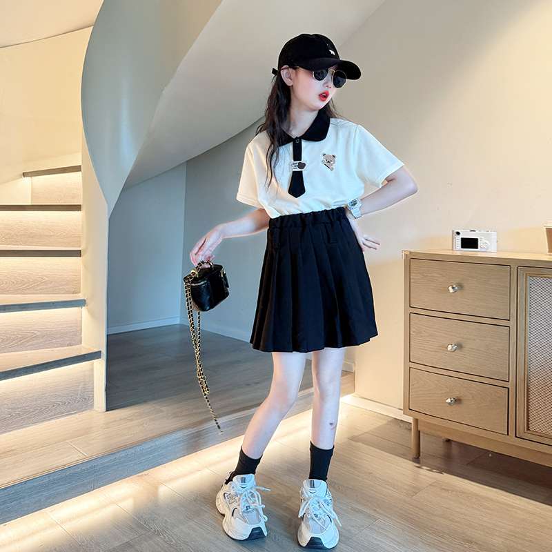 プリーツ キュロットスカート 制服風デザイン