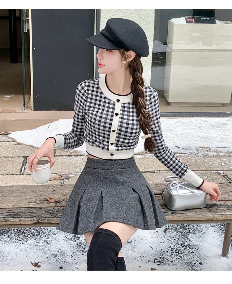 キュロットスカート プリーツキュロット 学生服風 ふんわりガーリー
