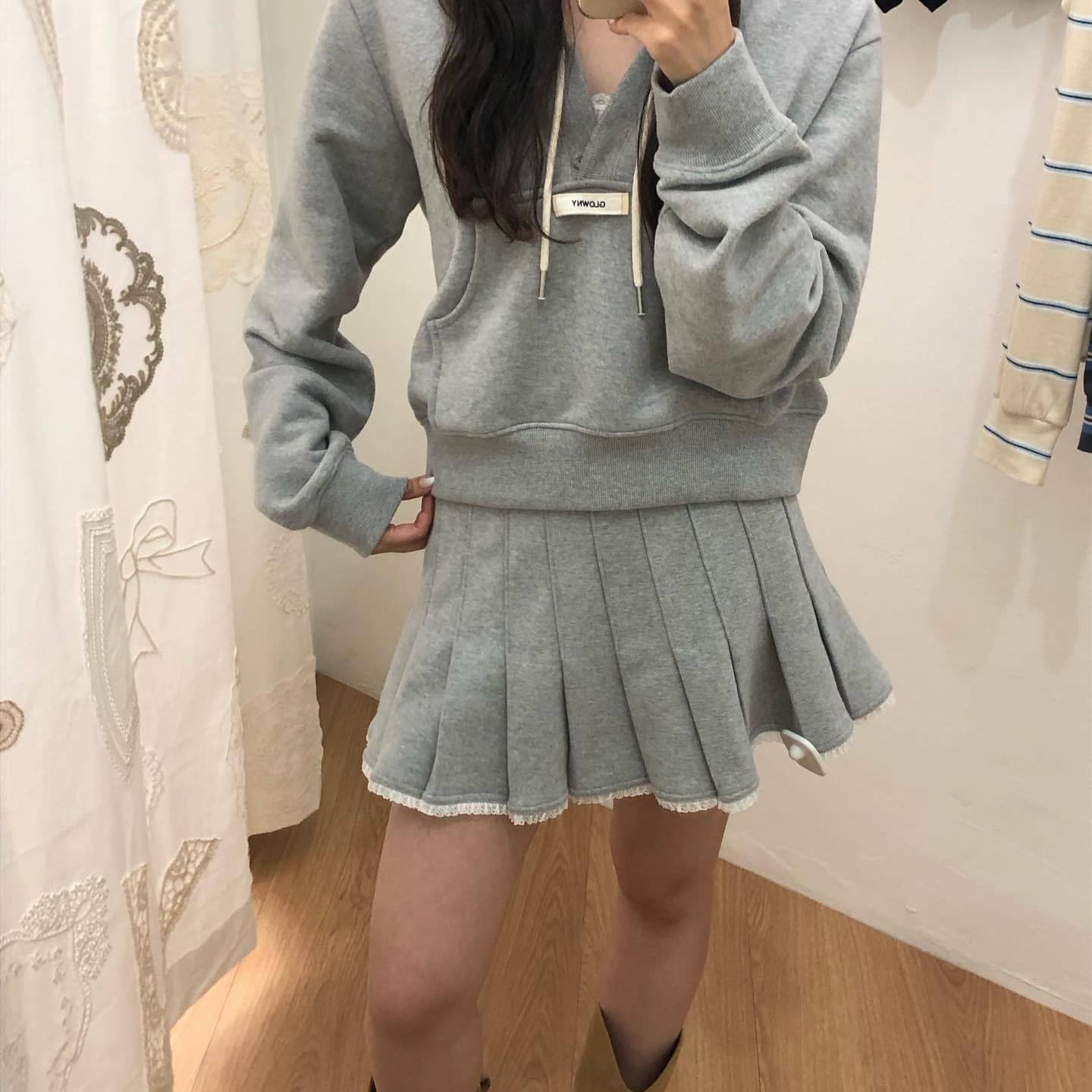 キュロットスカート 三連ベルト飾りプリーツキュロット