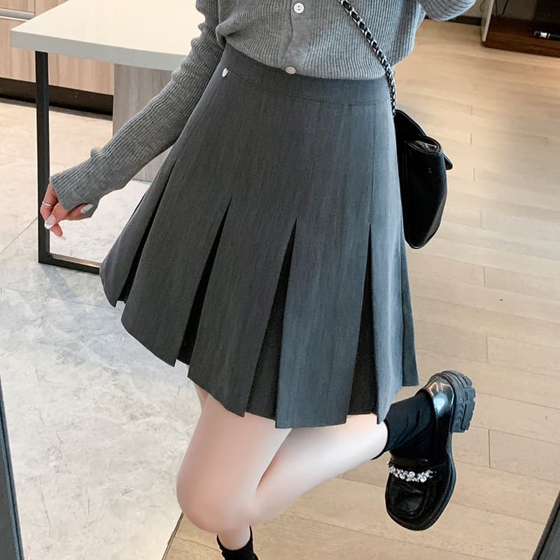 優美プリーツ ゴルフ 長めキュロットスカート