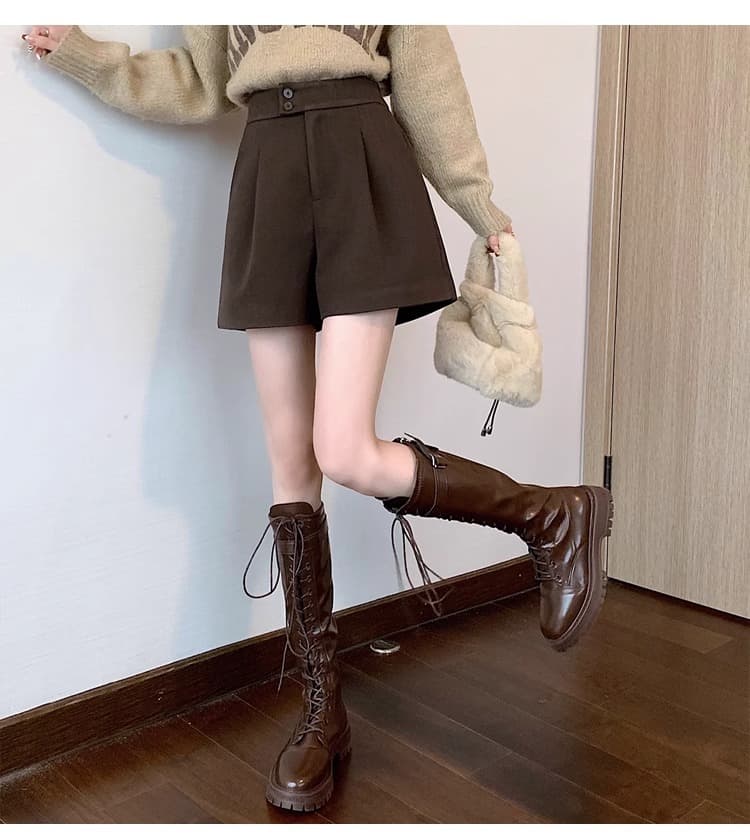 おしゃれで安い レトロ調プリーツ キュロットスカート