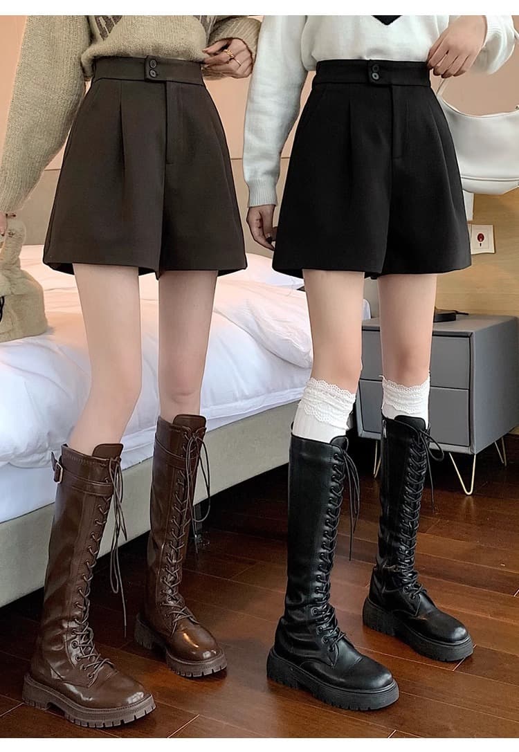 おしゃれで安い レトロ調プリーツ キュロットスカート
