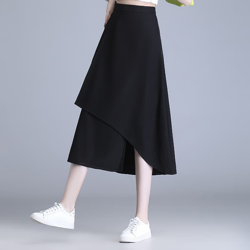 アシンメトリーラップキュロットスカート