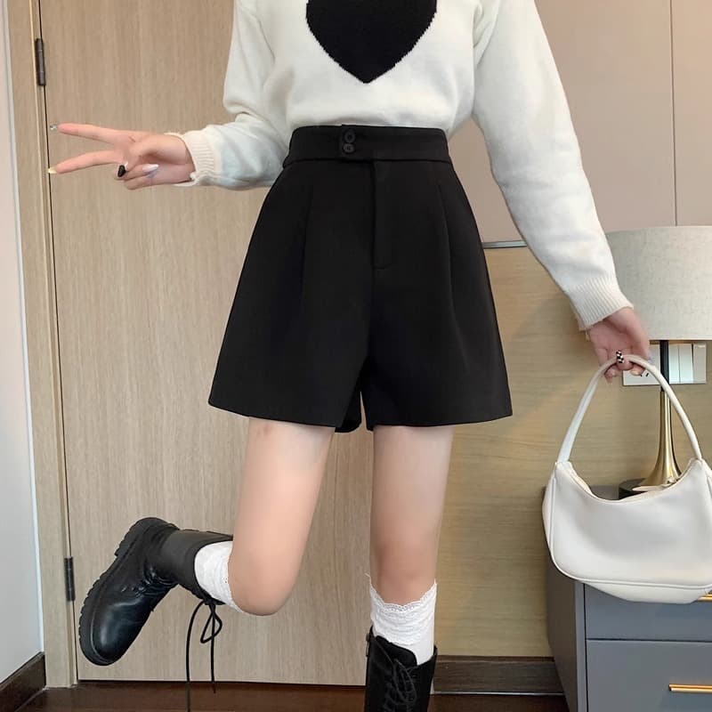 おしゃれで安い レトロ調プリーツ キュロットスカート