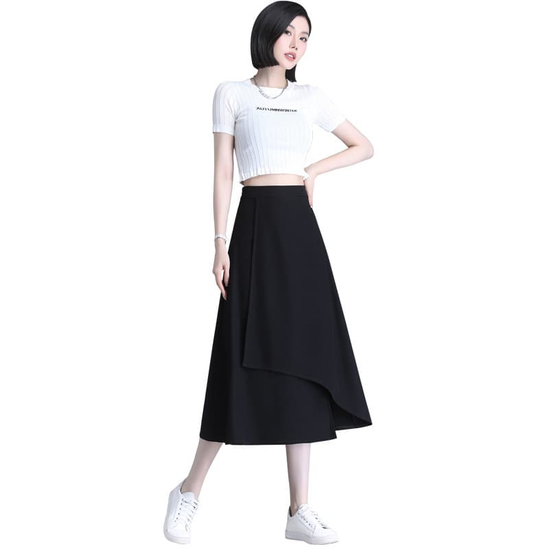 アシンメトリーラップキュロットスカート