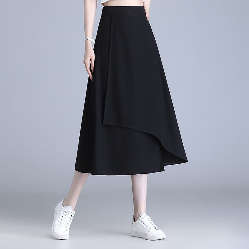 アシンメトリーラップキュロットスカート