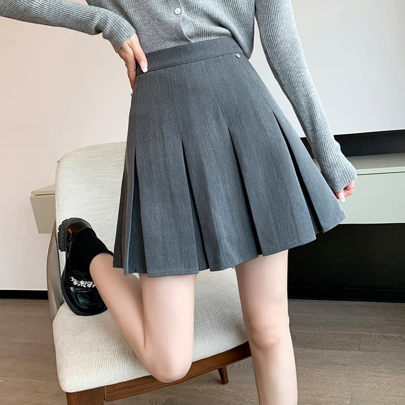 優美プリーツ ゴルフ 長めキュロットスカート