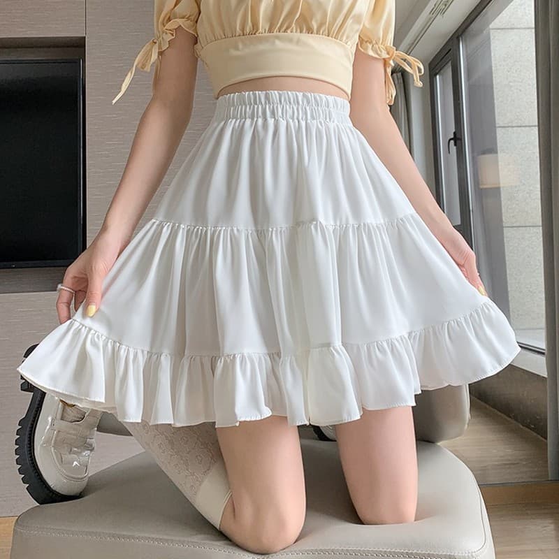 ふんわり可愛いティアードキュロットスカート