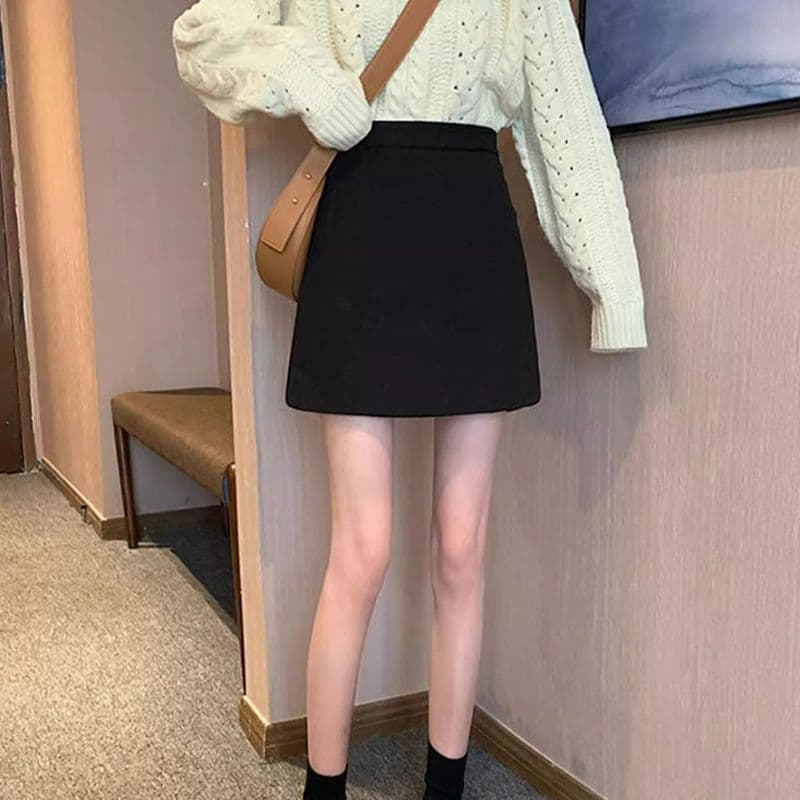 キュロットスカート 巻きスカート風フェミニンキュロットラップスカート