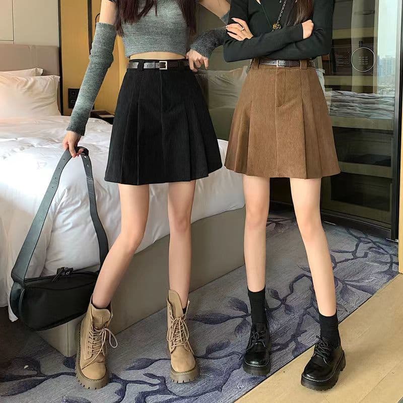 レトロ調お洒落で安いプリーツキュロットスカート